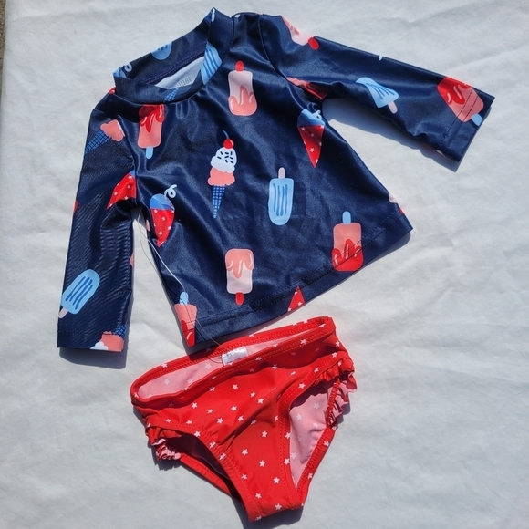 Cat & Jack Other - Just ONE YOU BY CARTERS 2 PIECE SWIMSUIT GIRLS ICE CREAM POPS UPF 50+ NWT